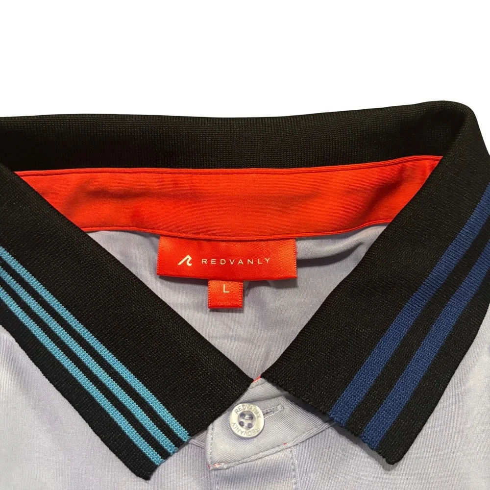 Redvanly Mens Harley Polo Shirt Baby Lavender Purple Striped Collar R2404 Large‎